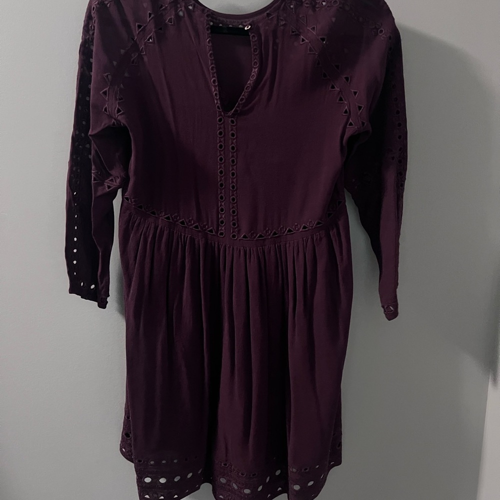 Wilfred Plum Eyelet-Trim Mini Dress - Picture 2 of 2